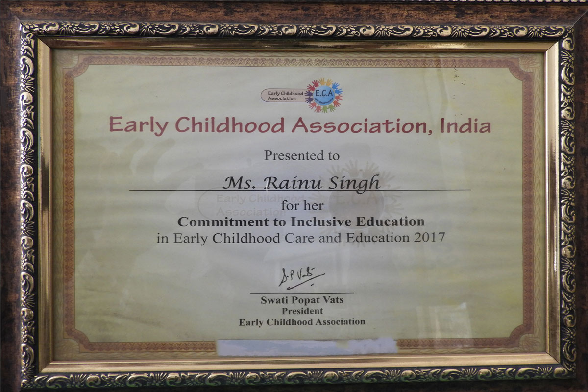 Early Childhood Association Award 2017 for Commitment to Inclusive Education