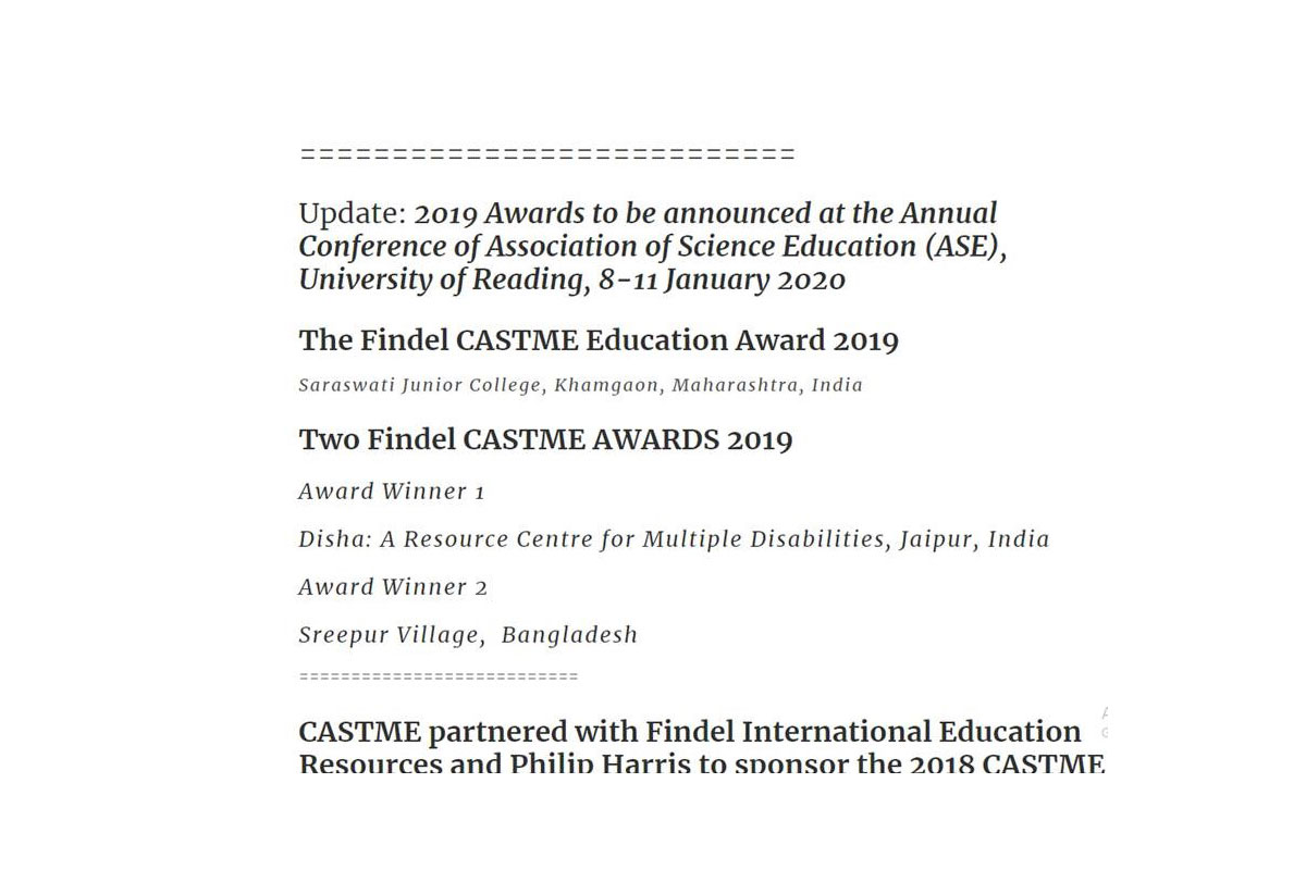 Findel Castme Award